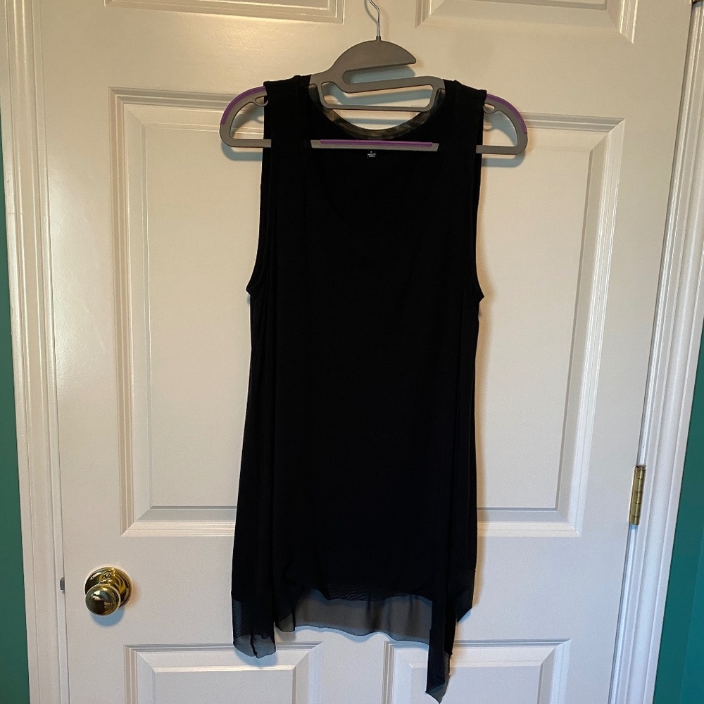 Premise Black Asymmetrical Tunic Tank Size Medium